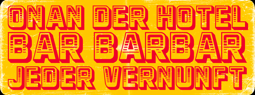 SchleFaZ-Cocktailbuch-Grafik: Onan, der Hotel Bar Barbar jeder Vernunft
